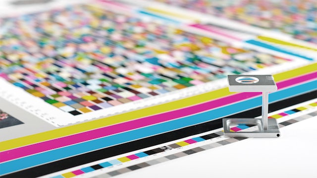 Close-up view of printing machine.