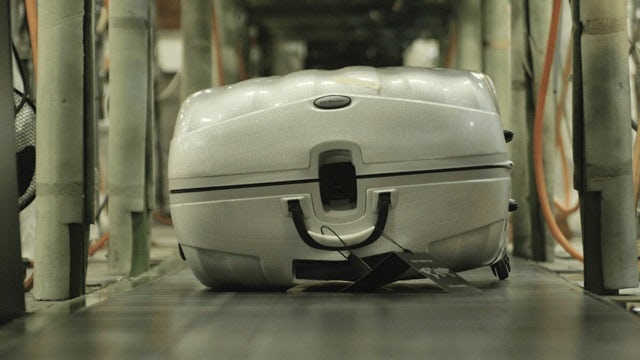 Luggage on a production line.