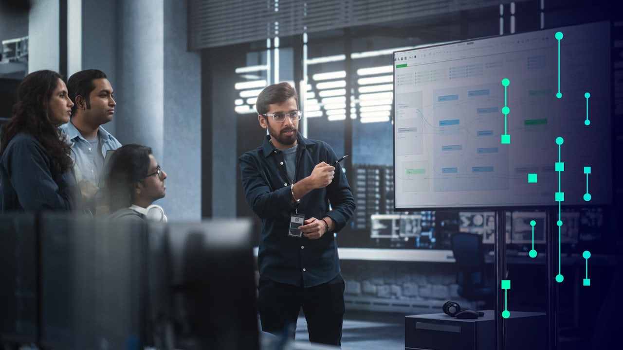 A group of people are attending a security training session in a conference room. 
