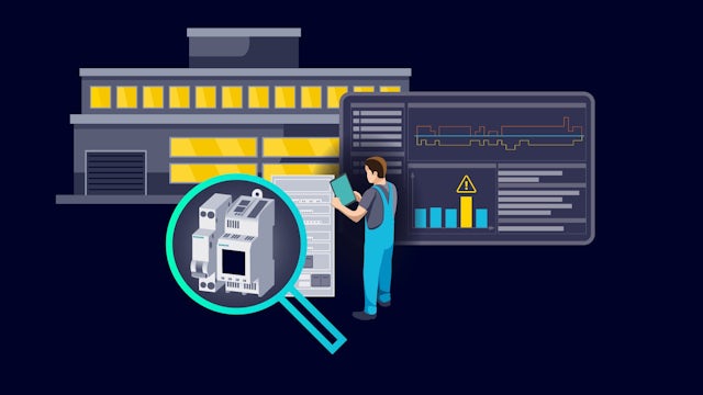 Illustrated man with tablet performing residual current monitoring and insulation resistance measurement.