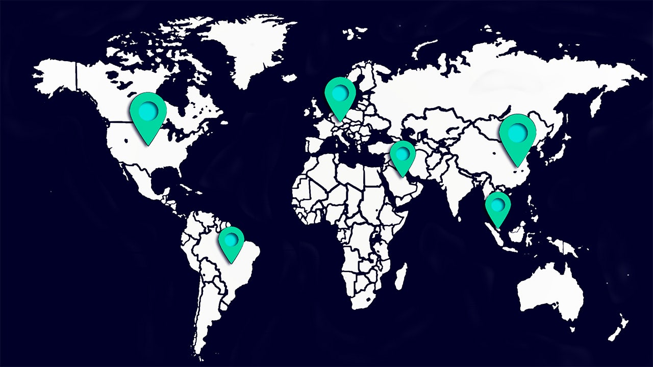 A world map highlighting various Siemens SGP locations.