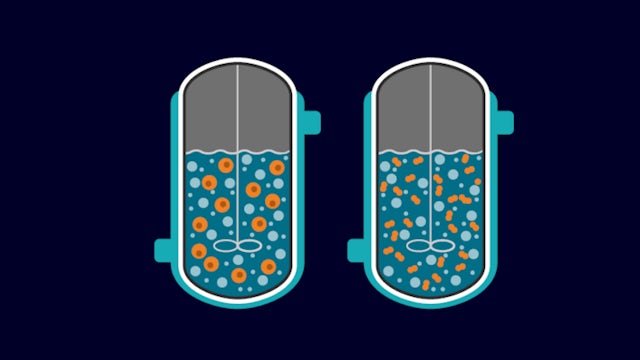 A Siemens website icon depicting a bioreactor, a piece of equipment used in the production of biological products. 