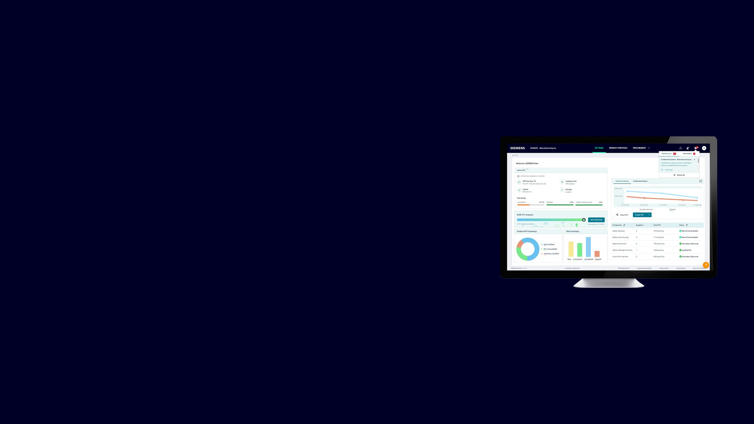 A computer software interface with a green background and a key visual design.