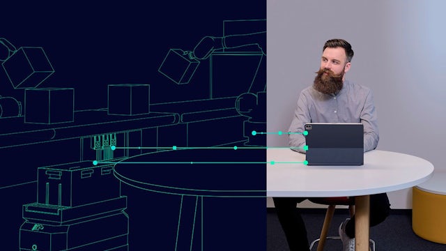 A key visual of a Siemens SIMATIC AX product with a blue and white color scheme. 
