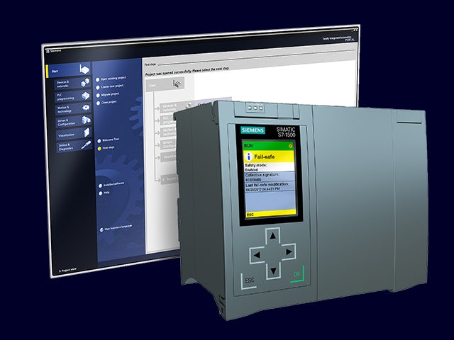 Industrial control panel with digital display and buttons