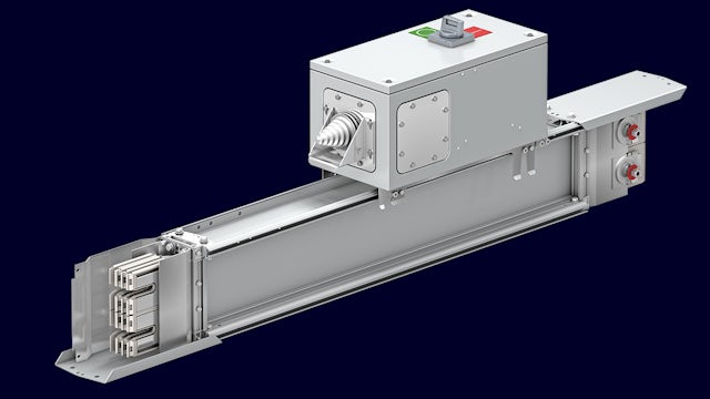 A power supply system with a label "SIVACON 8MF1 8PS LI" is displayed on a white background.