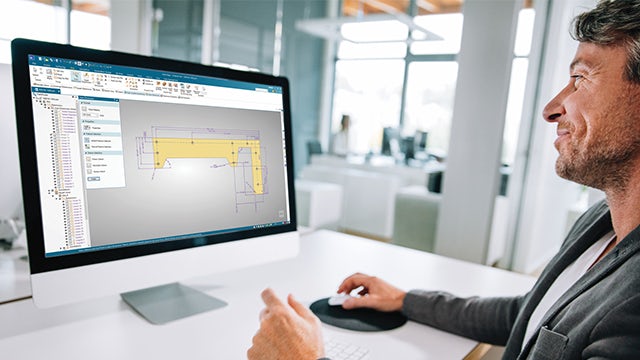A promotional image for Solid Edge Advanced PMI software featuring a 3D model of a mechanical part.