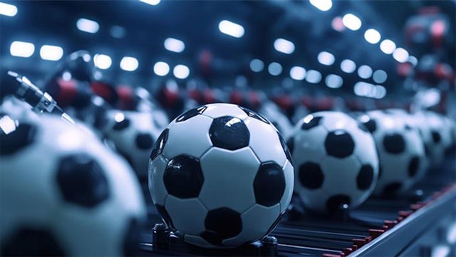 Diverse sports equipment including balls, rackets, and protective gear arranged on a wooden surface