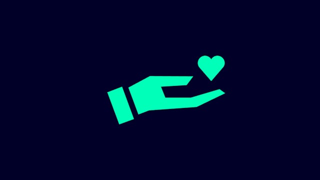 Icon of hand holding heart.