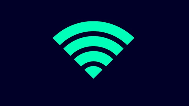 An icon representing a WiFi signal with a strength indicator. 