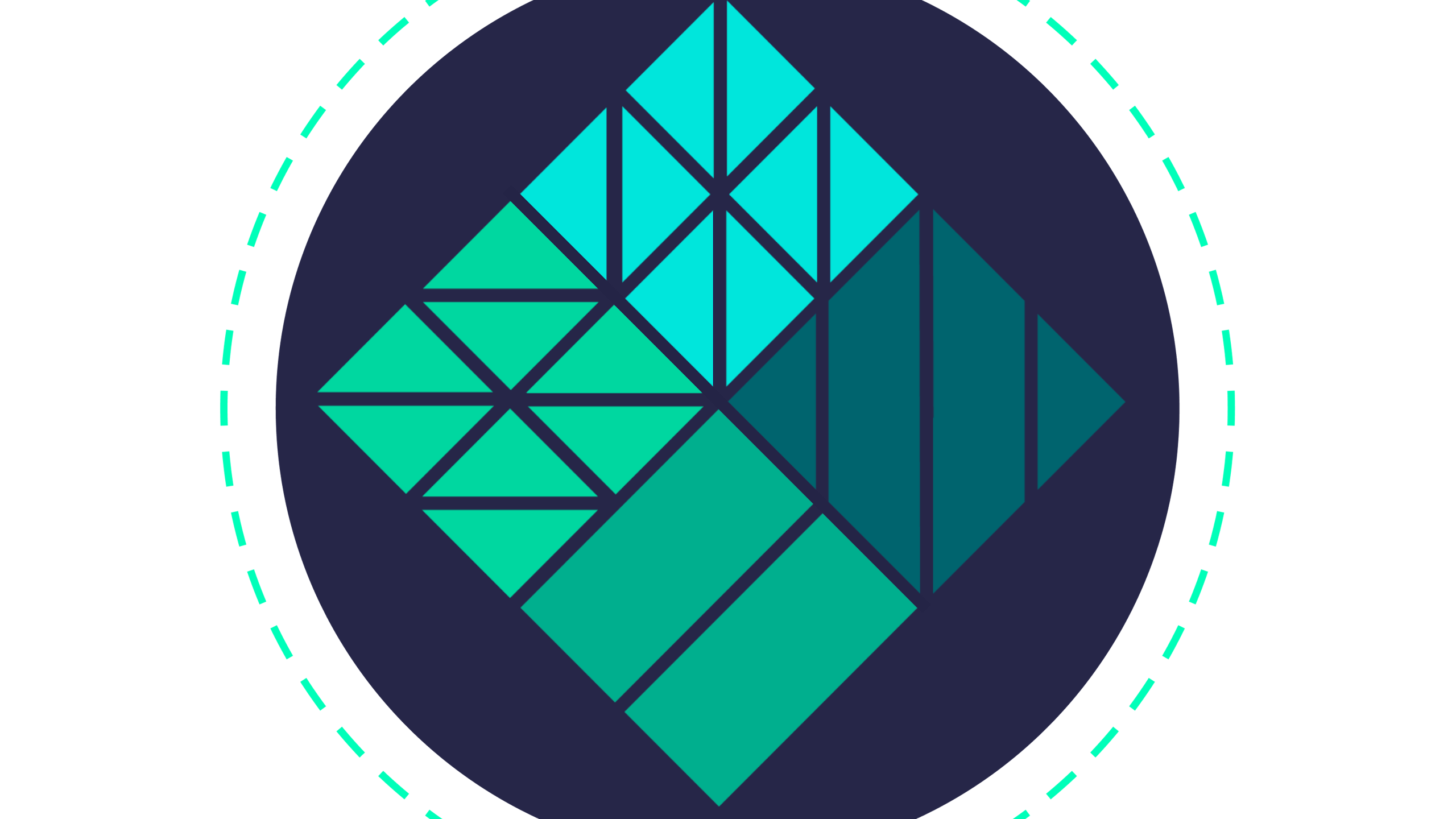 Abstract illustration of a diamond shape inside of a circle