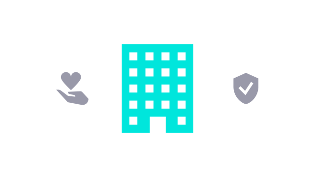 Icon representing health, comfort, and safety for building occupants