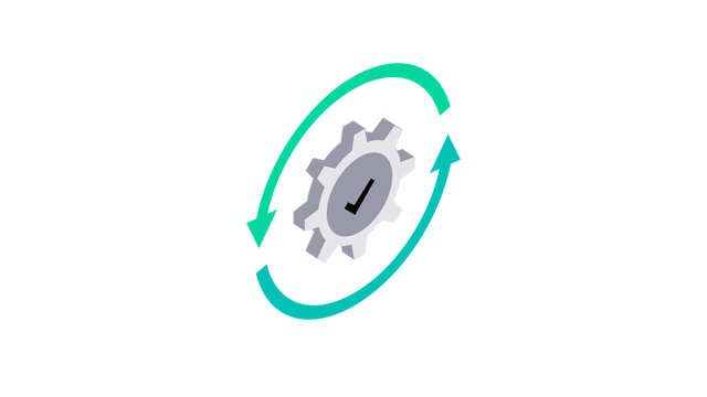 A digital process twin icon representing the improvement of efficiency in a digital process.