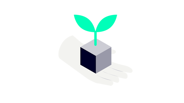 An icon showing a digital process twin improving sustainability.