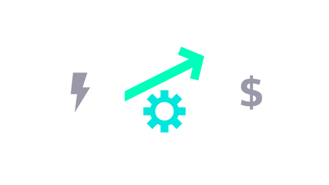 Central icon representing higher optimization to reduce operational costs