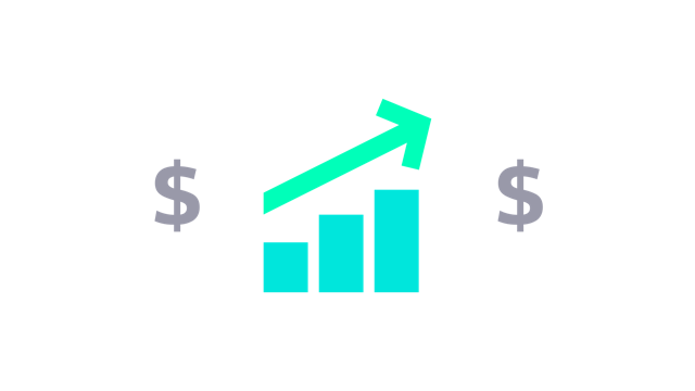 Icon representing increase in revenue through new revenue streams