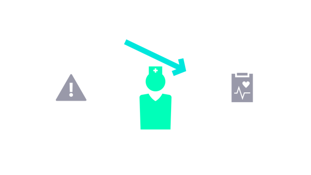 Icon representing healthcare staff shortage and clinician burnout