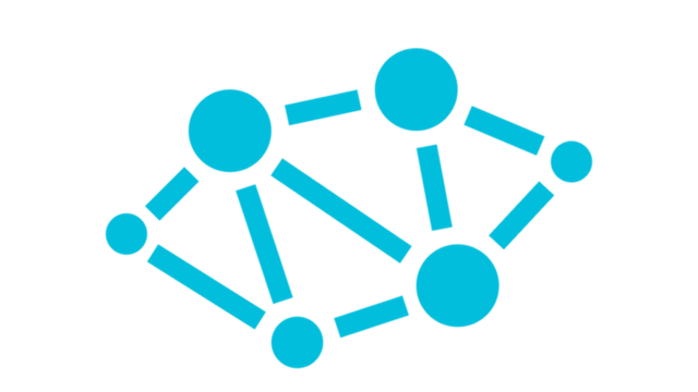 An icon representing data exchange connection with a stylized image of a data transfer between two points. 