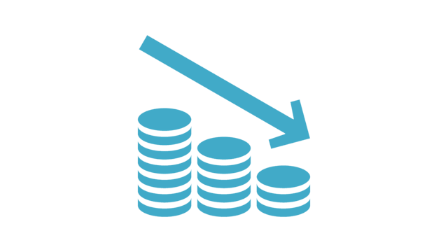 An icon representing cost savings with a transparent background.