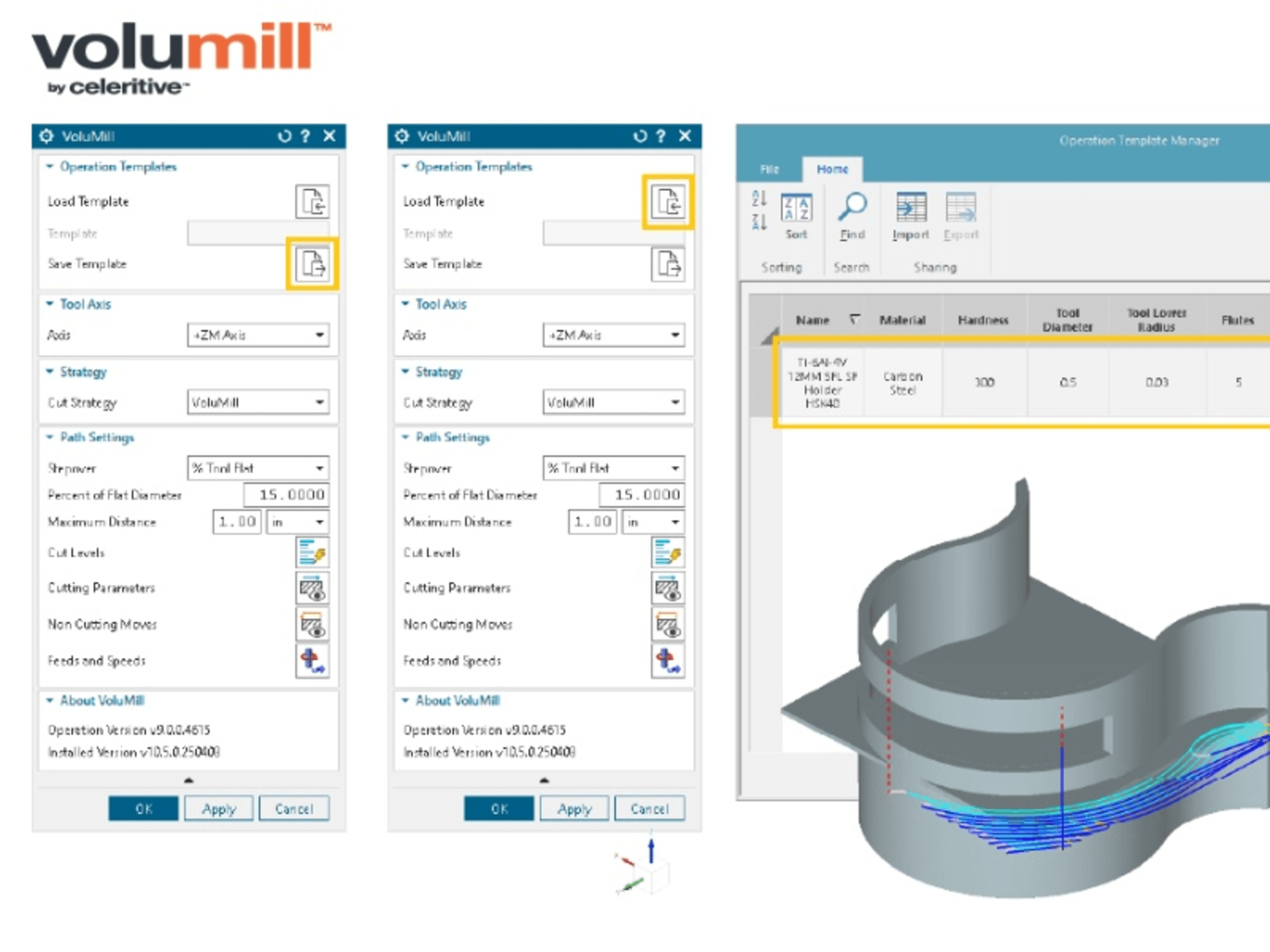 Software interface with 3D model