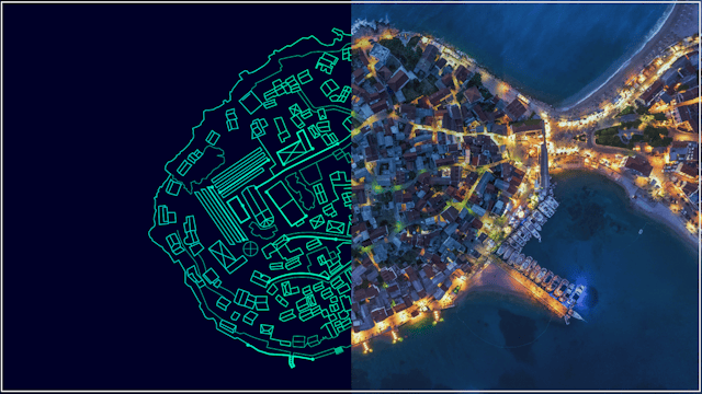 AI-powered energy infrastructure visualization with solar panel on modern Croatian building