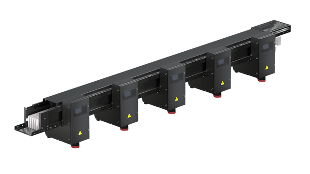 A Siemens electrical panel with a tap-off unit and data connections. 