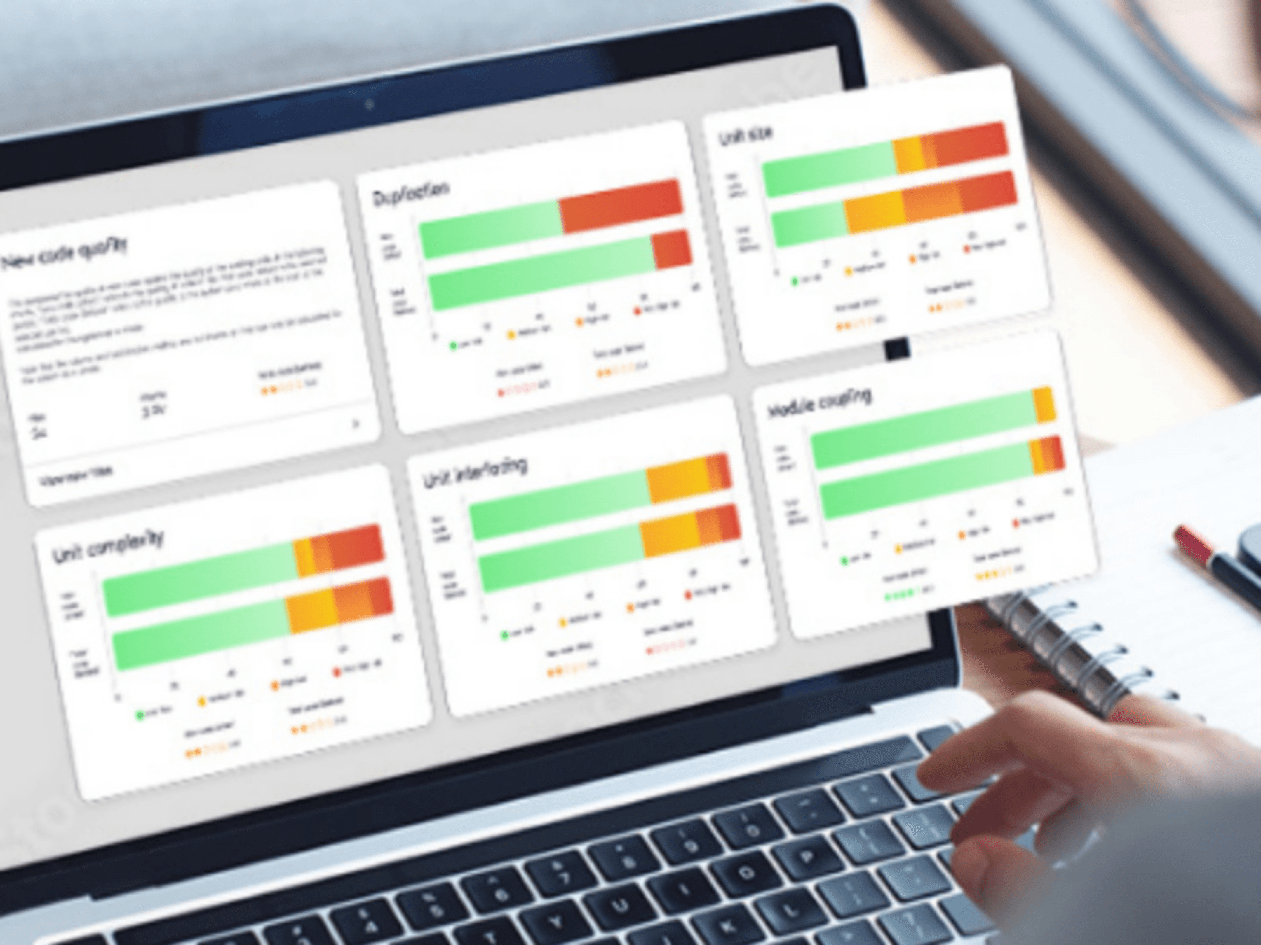 Laptop displaying data visualizations