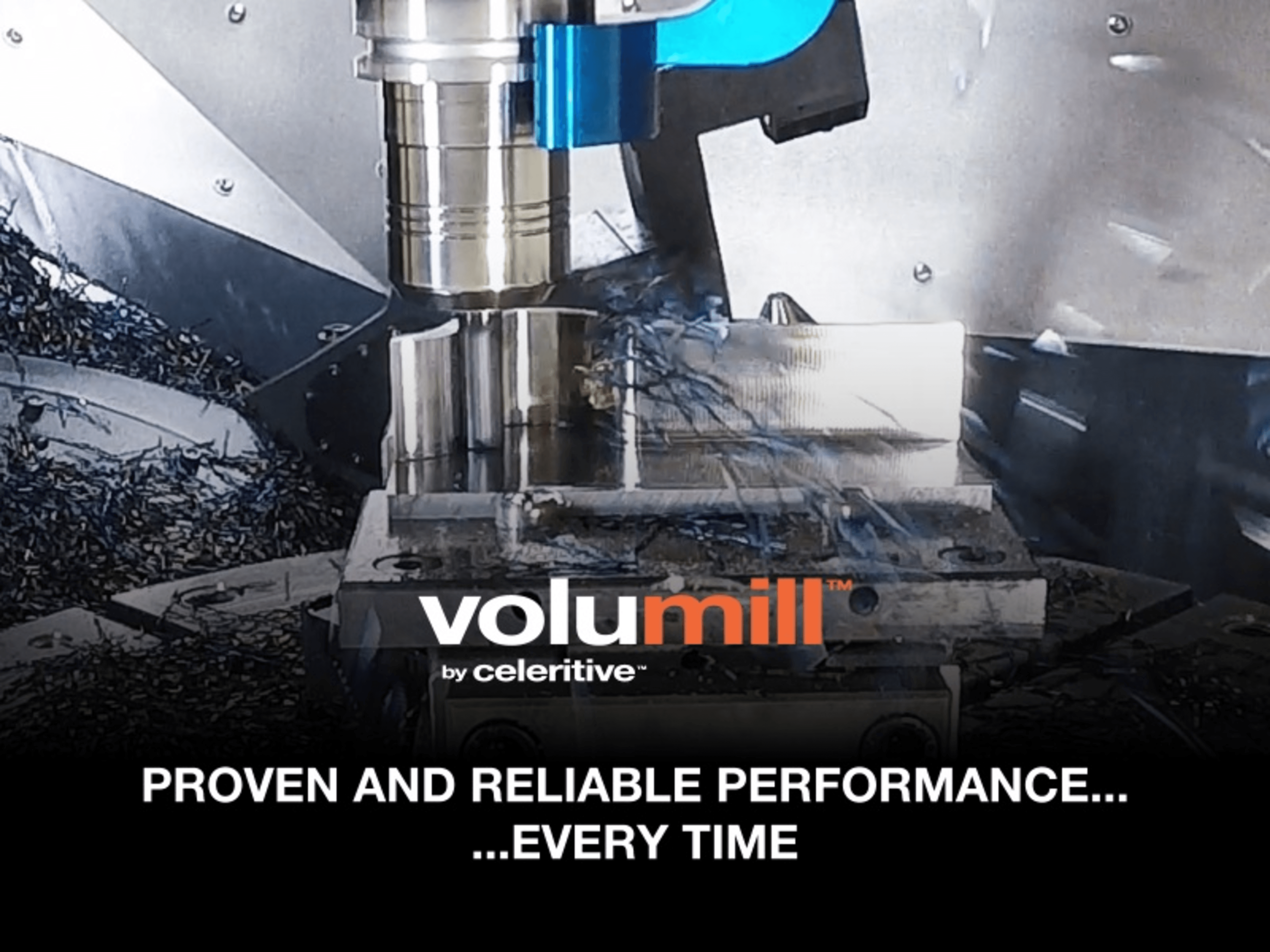 Industrial milling machine in operation